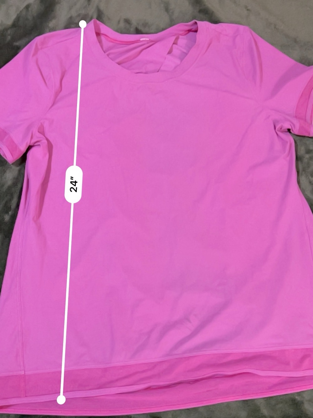 Lululemon Magenta Pink Mesh Trim Open Back Short Sleeve Run Top – Size 6 - Picture 3 of 13